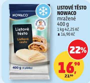 LISTOVÉ TĚSTO NOWACO mražené, 400 g