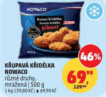 KŘUPAVÁ KŘIDÉLKA NOWACO různé druhy, mražená, 500 g