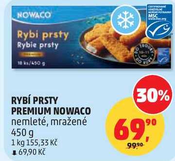 RYBÍ PRSTY PREMIUM NOWACO nemleté, mražené, 450 g