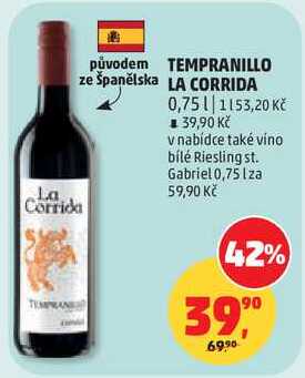 TEMPRANILLO LA CORRIDA, 0,75 l
