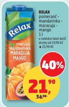 RELAX pomeranč-mandarinka - maracuja - mango, 1 l