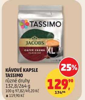 KÁVOVÉ KAPSLE TASSIMO různé druhy, 132,8/264 g