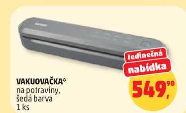 VAKUOVAČKA na potraviny, šedá barva, 1 ks 