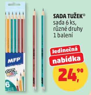 SADA TUŽEK sada 6 ks, různé druhy, 1 balení
