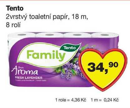 Tento 2vrstvý toaletní papír, 8 rolí  