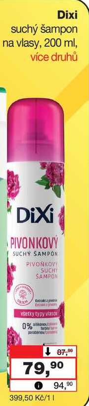 Dixi suchý šampon na vlasy, 200 ml