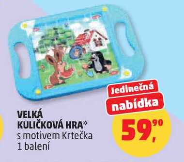 VELKÁ KULIČKOVÁ HRA s motivem Krtečka, 1 balení