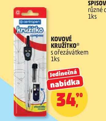 KOVOVÉ KRUŽÍTKO s ořezávátkem, 1ks 