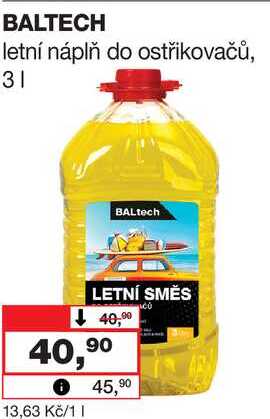 BALTECH letní náplň do ostřikovačů, 3 l