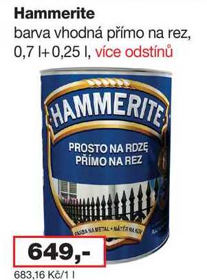 Hammerite barva vhodná přímo na rez, 0,7 +0,25 I