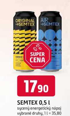 SEMTEX 0,5l sycený energetický nápoj 