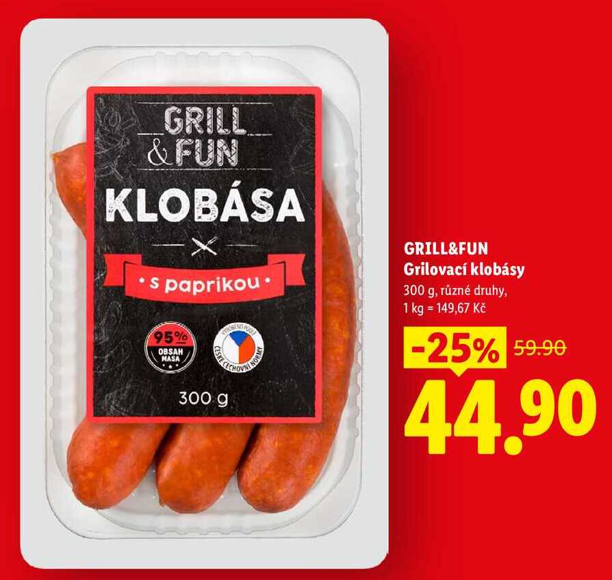 GRILL&FUN Grilovací klobásy, 300 g