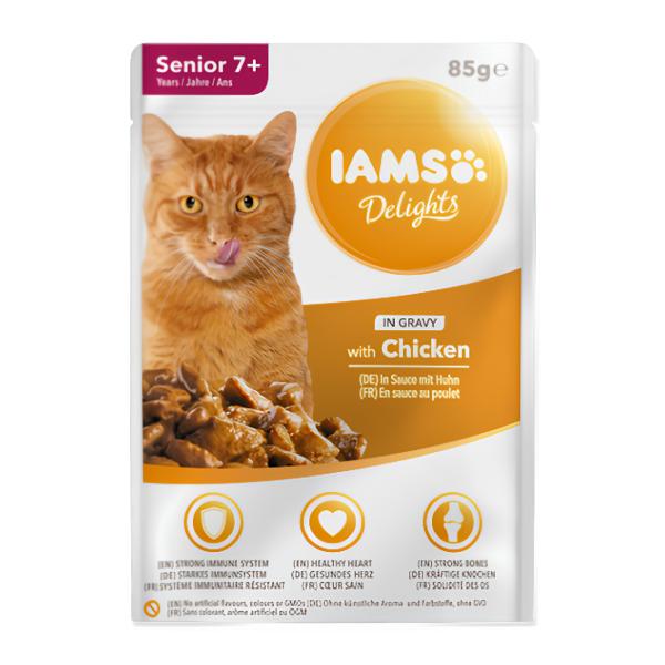 IAMS Delights Kapsička kuře v omáčce pro starší kočky