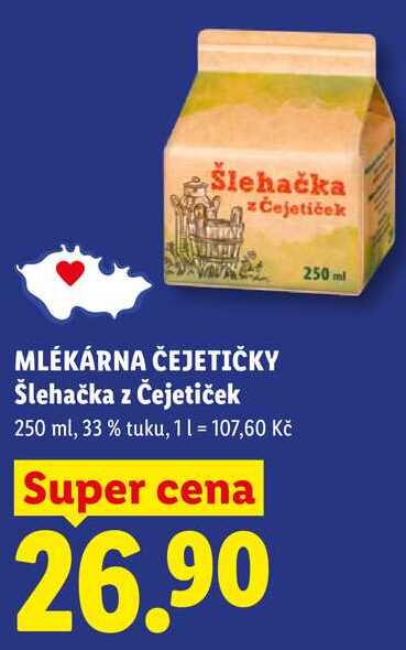 MLÉKÁRNA ČEJETIČKY Šlehačka z Čejetiček, 250 ml