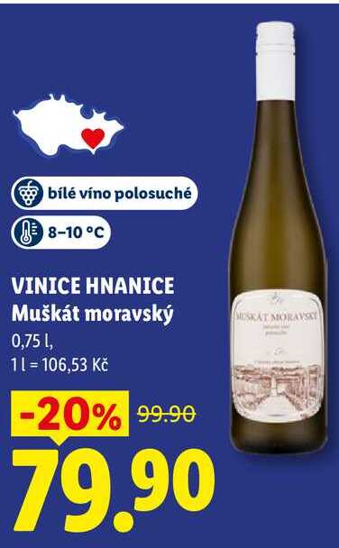 VINICE HNANICE Muškát moravský, 0,75 l