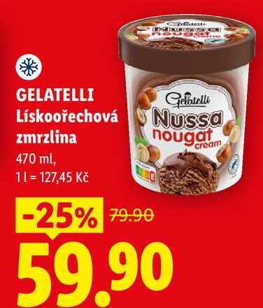 GELATELLI Lískoořechová zmrzlina, 470 ml