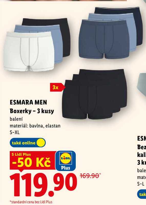 ESMARA MEN Boxerky - 3 kusy 