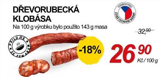 DŘEVORUBECKÁ KLOBÁSA, 100 g