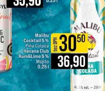 Malibu Cocktail 5% Piña Colada Havana Club Rum&Lime 5% Mojito 0,25l