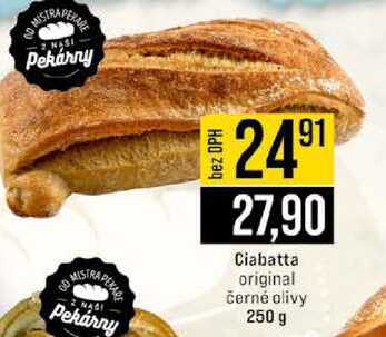 Ciabatta original černé olivy 250 g 