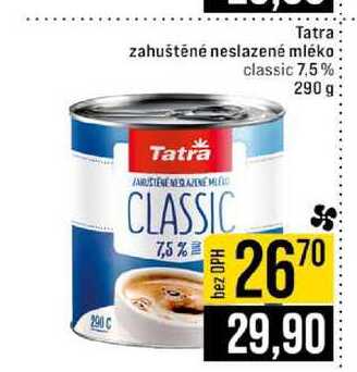 Tatra zahuštěné neslazené mléko Tatra classic 7.5% 290 g
