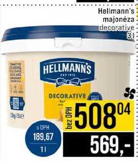 Hellmann's majonéza decorative 3l