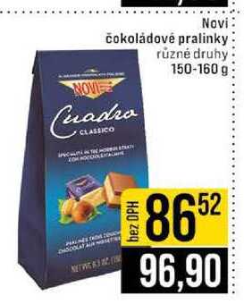 Novi čokoládové pralinky různé druhy 150-160 g