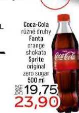 Coca-Cola různé druhy Fanta orange shokata Sprite original zero sugar 500 ml
