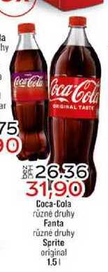 Coca-Cola různé druhy Fanta různé druhy Sprite original 1.5l