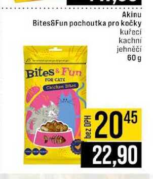 Akinu Bites&Fun pochoutka pro kočky kuřecí kachni jehněčí 60 g