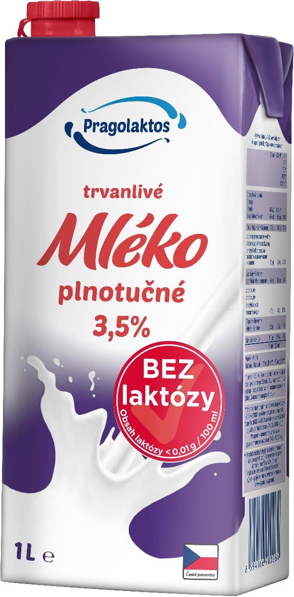 Pragolaktos Trvanlivé mléko 3,5% bez laktózy, 1 l