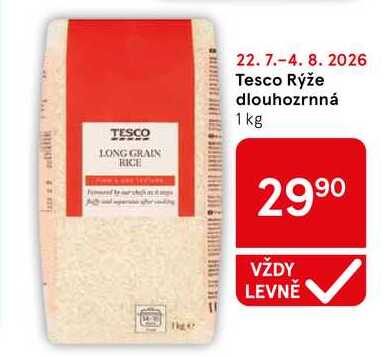 Tesco Rýže dlouhozrnná, 1 kg