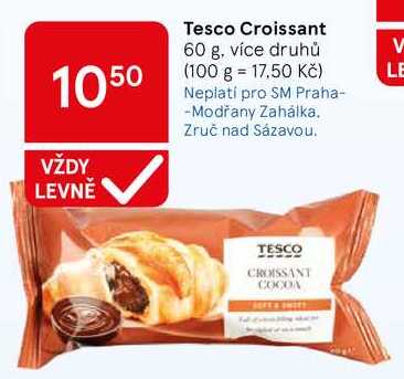 Tesco Croissant, 60 g, více druhů 