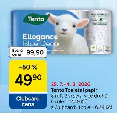 Tento Toaletní papír, 8 rolí, 3 vrstvy, více druhů 