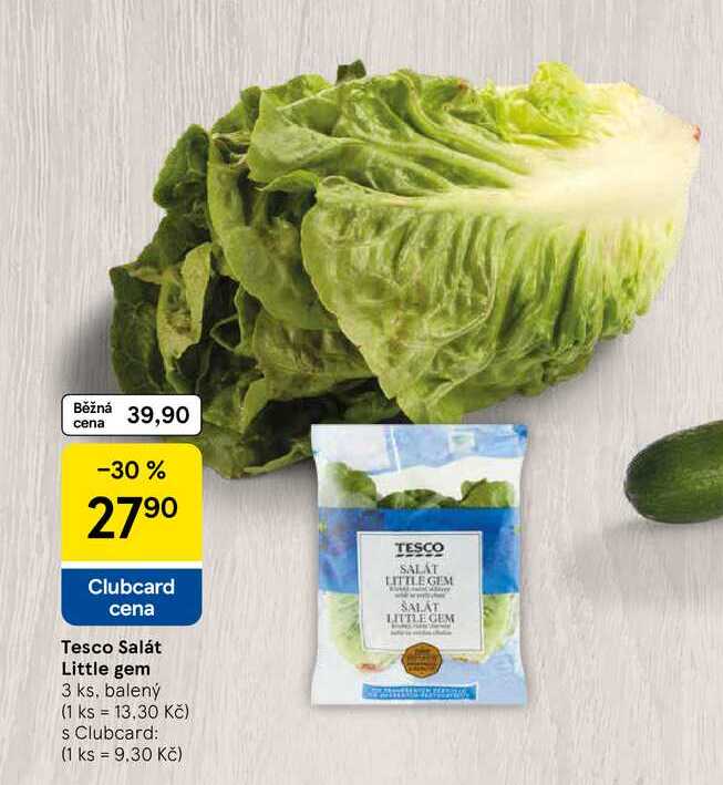 Tesco Salát Little gem, 3 ks, balený 