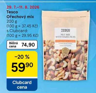 Tesco Ořechový mix, 200 g
