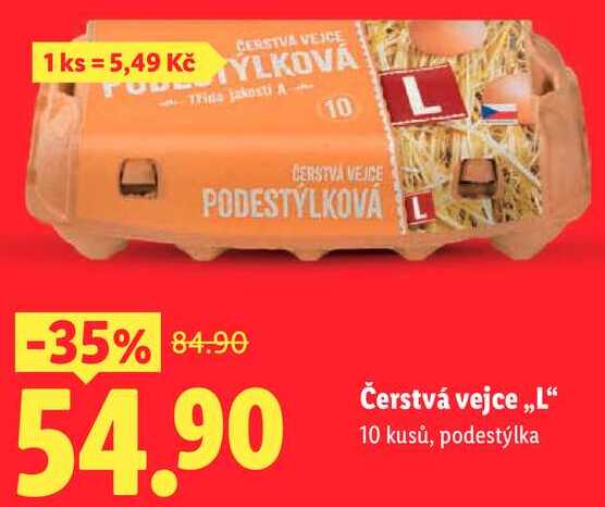 Čerstvá vejce „L“, 10 kusů