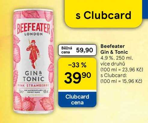Beefeater Gin & Tonic 4.9%, 250 ml