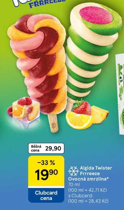 Algida Twister Frrreeze Ovocná zmrzlina, 70 ml  