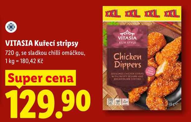 VITASIA Kuřecí stripsy, 720 g