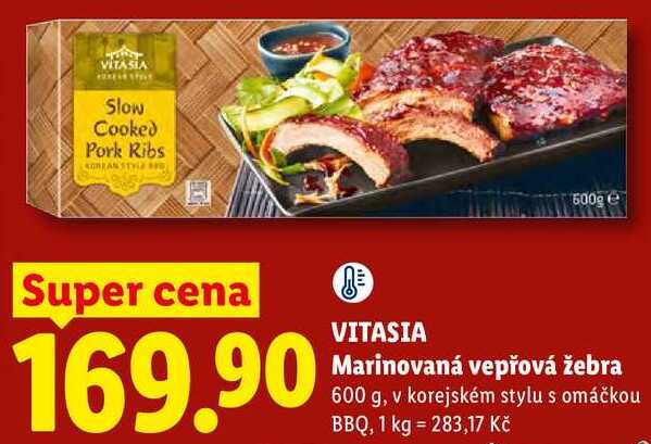 VITASIA Marinovaná vepřová žebra, 600 g