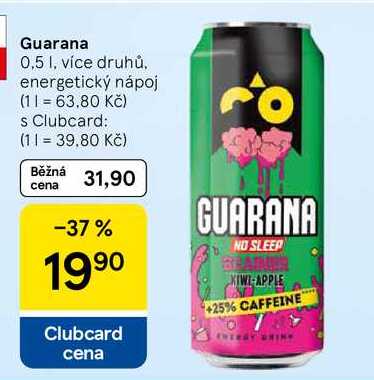 Guarana, 0,5 l, více druhů, energetický nápoj  