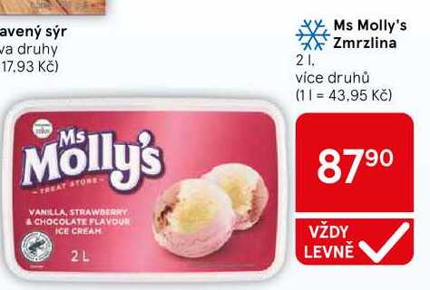 Ms Molly's Zmrzlina více druhů, 2 l 