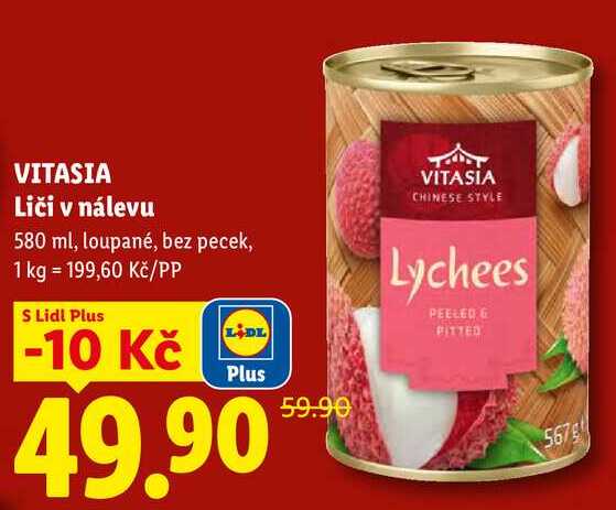 VITASIA Liči v nálevu, 580 ml
