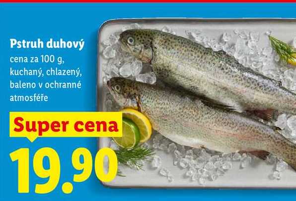 Pstruh duhový, cena za 100 g