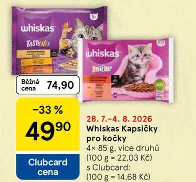 Whiskas Kapsičky pro kočky, 4x 85 g, více druhů  