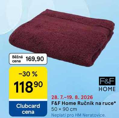 F&F Home Ručník na ruce, 50 x 90 cm  