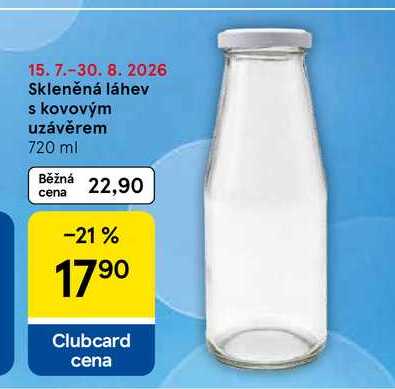 Skleněná láhev s kovovým uzávěrem, 720 ml