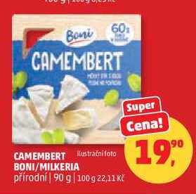 CAMEMBERT BONI/MILKERIA přírodní, 90 g  