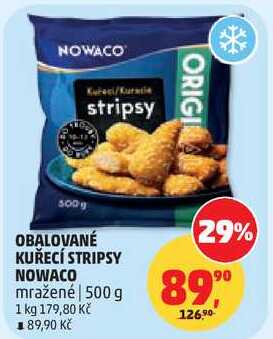 OBALOVANÉ KUŘECÍ STRIPSY NOWACO mražené, 500 g